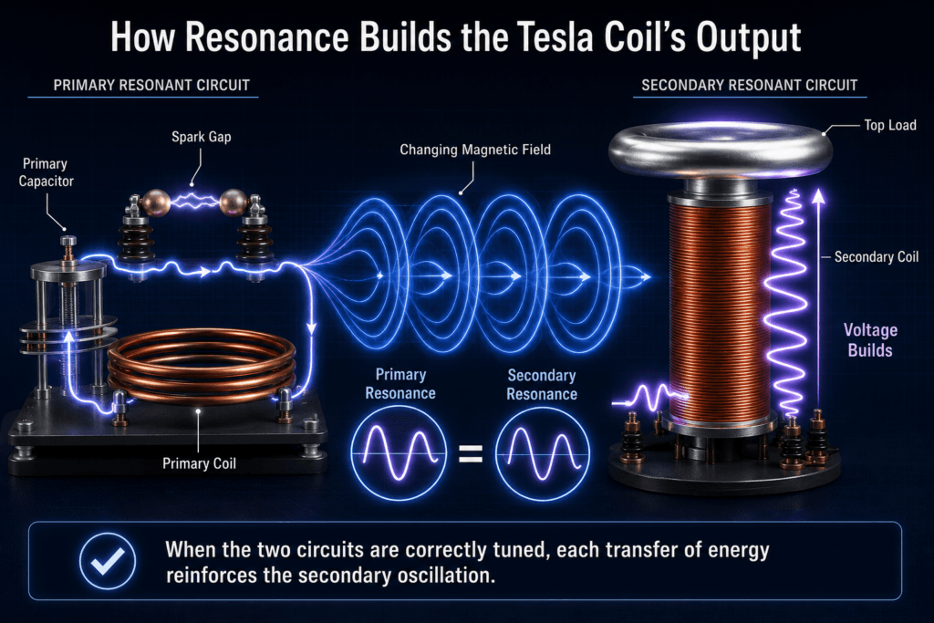 How Resonance Builds the Tesla Coil’s Output