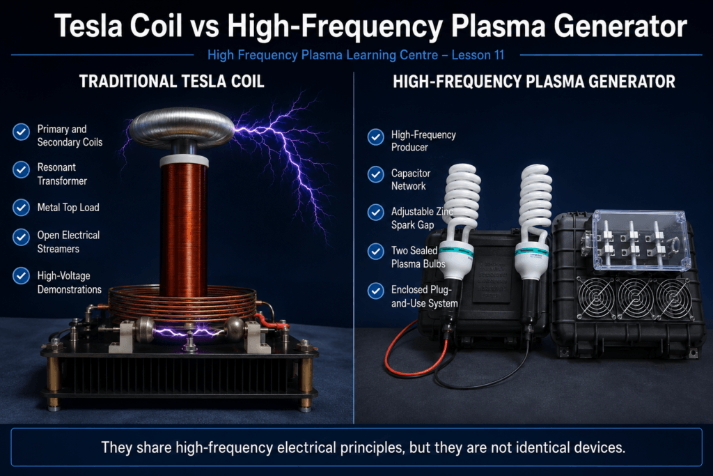 Tesla coil vs high-frequency plasma generator