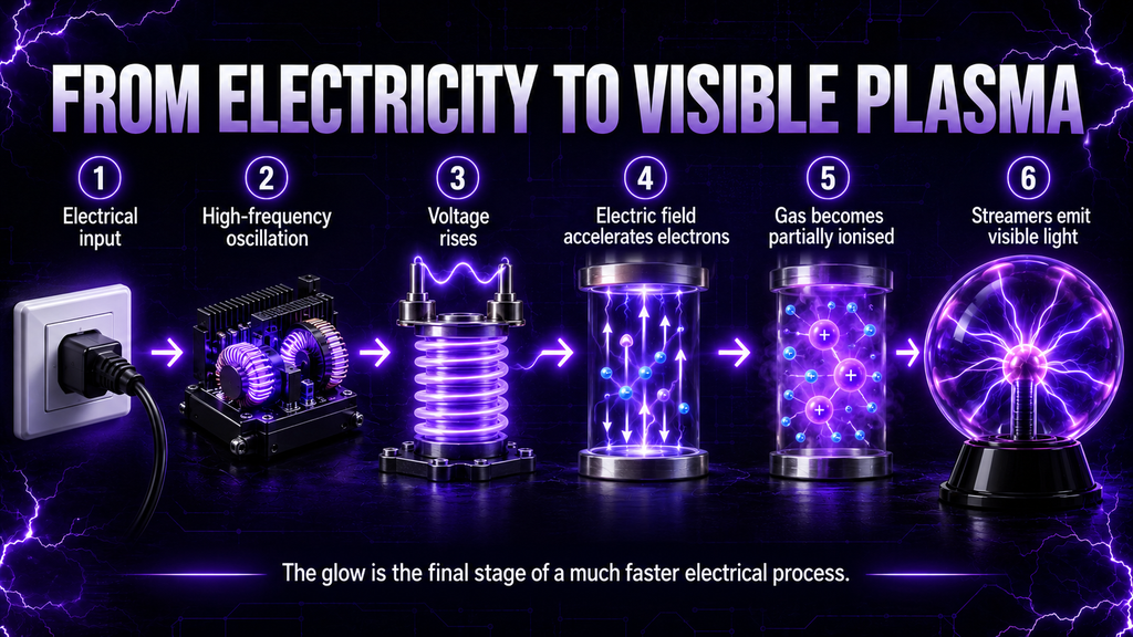 From electricity to visible plasma