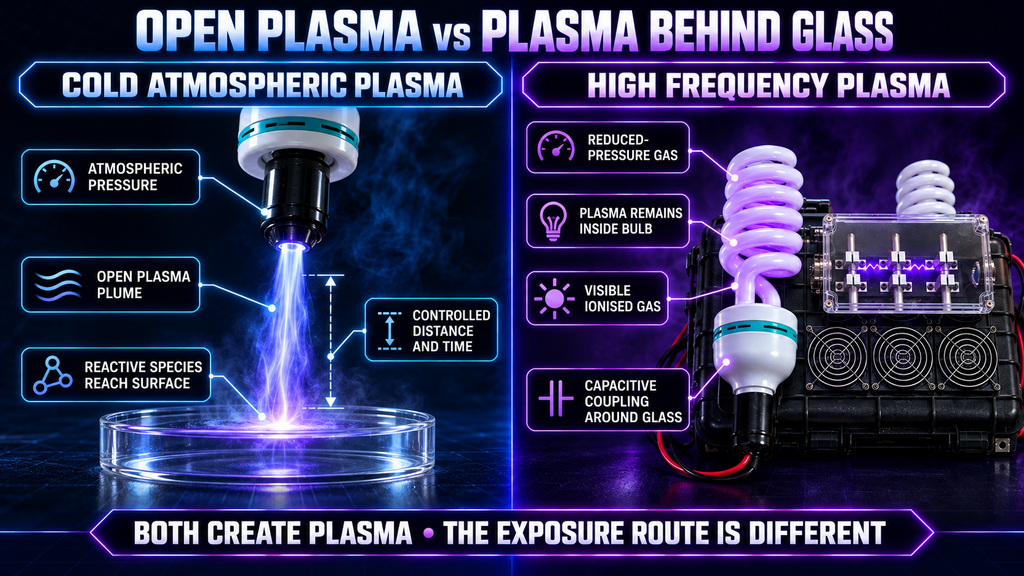 Open plasma vs plasma behind glass