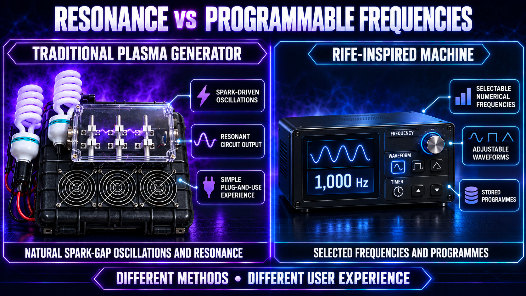 Resonance vs programmable frequencies